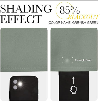 NICETOWN Greyish Green Blackout Curtains 102" Long for Office, 55" Wide, 2 Pieces, Dining Room, Guest Room, Sound Reducing Heat and Cold Block Curtain Panels for Modern Room Decorative