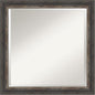 Amanti Art Brown Bathroom Mirror for Over Sink, 23x23 Bark Rustic Char Narrow Square Vanity Mirror, Medium Country Rustic Frame, Hangs Horizonally and Vertically, Bathroom Wall Decor, Beveled Edge
