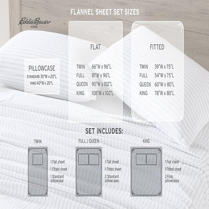 Eddie Bauer - King Sheets, Cotton Flannel Bedding Set, Brushed For Extra Softness, Cozy Home Decor (Bear Family, King)