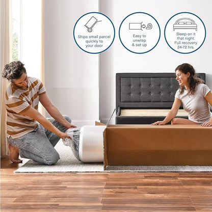 Cool Gel 12 Inch Twin XL Mattress Memory Foam Medium Firm, Gel Memory Foam Mattress Twin XL Cooling, Made in the USA, 12" Depth with Pressure Relief, CertiPUR-US Certified Fiberglass Free, Bed
