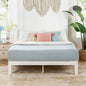 Mellow Naturalista Classic 12 Inch Solid Wood Platform Bed with Wooden Slats, Twin XL, White