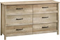 Sauder Cannery Bridge 6 Drawer Dresser, Lintel Oak finish