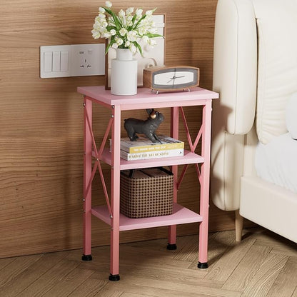 VECELO Modern Nightstands X-Design Side End Table Night Stand with Storage Shelf for Bedroom,Living Room,