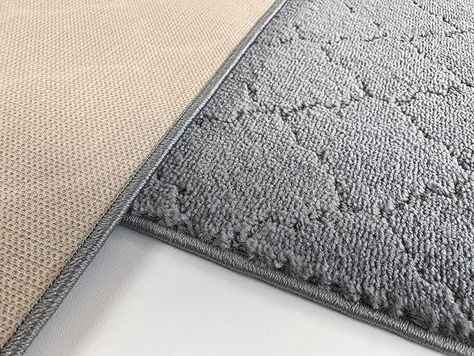 Custom Size Modern Runner Rug Carpet for Hallway Entryway Foyer Kitchen, Slip Resistant Latex Rubber Backed 31 inch Wide X Customized Length, Clouds Grey, 31 inch X 26 feet