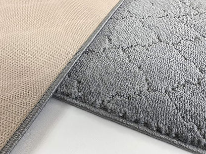 Custom Size Modern Runner Rug Carpet for Hallway Entryway Foyer Kitchen, Slip Resistant Latex Rubber Backed 31 inch Wide X Customized Length, Clouds Grey, 31 inch X 20 feet