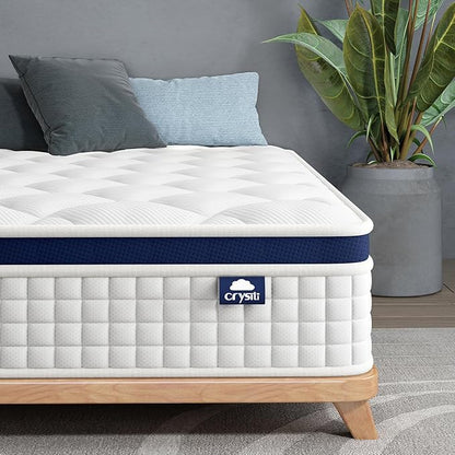Full Mattress 14 Inch - Hybrid Mattress Bed in a Box, Medium Firm Support, Pressure & Pain Relief for All Sleepers, CertiPUR-US Certified, Fiberglass-free, Reinforced Edge Support, Motion Isolation