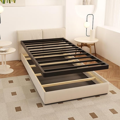 Twin Box Spring 2 Inch Low Profile, Heavy Duty Metal Box Spring Bed Base Bunkie Board, Mattress Foundation, Easy Assembly, Noise Free, Black