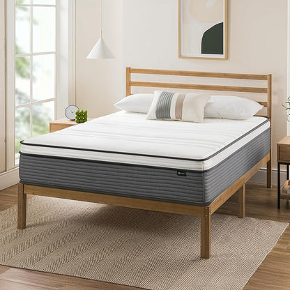 ZINUS 12 Inch True Support Hybrid Mattress [New Version], King, Fiberglass Free, Medium Feel, Motion Isolation, Certified Safe Foams & Fabric, Mattress in A Box