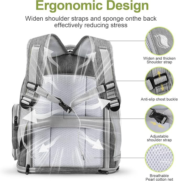 Expandable Cat Backpack,Cat Bubble Backpack Carrier for Carrying Cats, Pets and Small Dogs,Airline-Approved,Designed for Travel, Hiking, Walking,Car （Grey-Mewly Pet