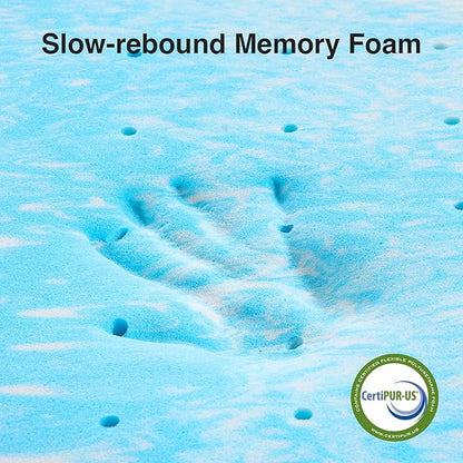 Novilla Memory Foam Mattress Topper Twin XL - 3 Inch Cooling Gel Infused Memory Foam | Slow-Rebound Pressure Relief | CertiPUR Certified | Comfort for Sleeper Sofa, RV, Camper, Dorm Room