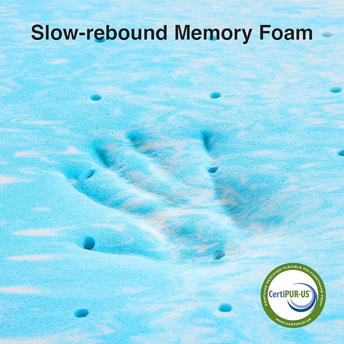 Novilla Memory Foam Mattress Topper California King - 3 Inch Cooling Gel Infused Memory Foam | Slow-Rebound Pressure Relief | CertiPUR Certified | Comfort for Sleeper Sofa, RV, Camper, Dorm Room