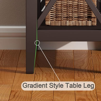 ChooChoo End Table, MDF Material Flip Top Narrow End Table with Drawer, Accent Small Side Table Nightstand for Living Room, Bedroom, and Small Spaces - Espresso
