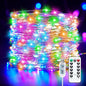 Fairy Lights Plug in, 33FT 100LEDs USB Twinkle Lights with Timer and Remote, Starry String Lights 8 Modes for Wreath Wedding Party Indoor Christmas Decoration, Multicolor