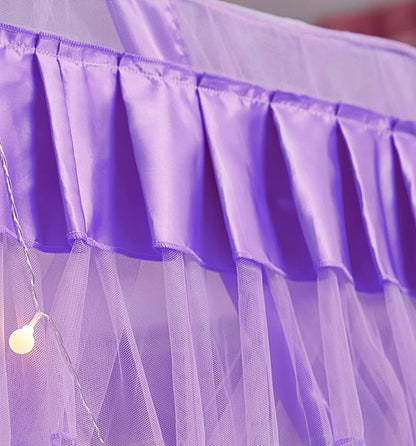 Mengersi Bed Canopy for Girls,Canopy Bed Curtains Canopy for Bed Drapes,Princess Bed Curtains Birthday Present Girls Room Decor,Purple