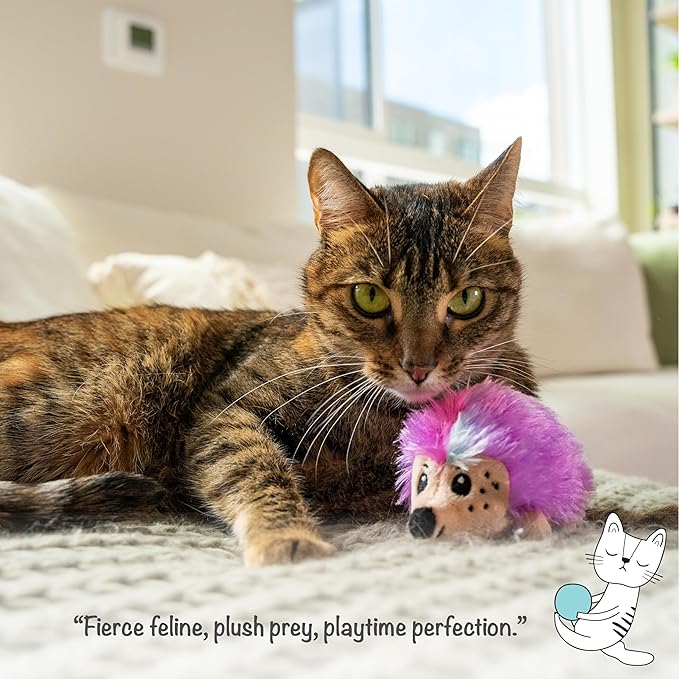 Catstages Catnip Plushies Hedgehog Multicolored Plush Catnip Cat Toy-Mewly Pet