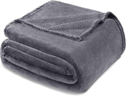 Exclusivo Mezcla Fleece Blanket Twin Size for Bed, Super Soft and Warm, All Season Use, Cozy, Plush, Lightweight, 60x80 Inches Dark Grey