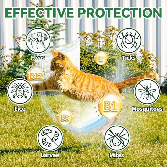 Flea & Tick Support for Cats – Natural Herbal Drops with Multivitamin – Fleas and Ticks Comfort Formula for Cat All Breeds & Ages – Bacon Flavor-Mewly Pet