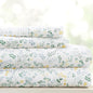 Linen Market 4 Piece King Sheet Set - Breathable, Double-Brushed Patterned Cooling Sheets – Oeko-TEX Certified Ultra Soft & Wrinkle-Free 16" Deep-Pocket King Sheets - Easy Care Wildflower Light Blue