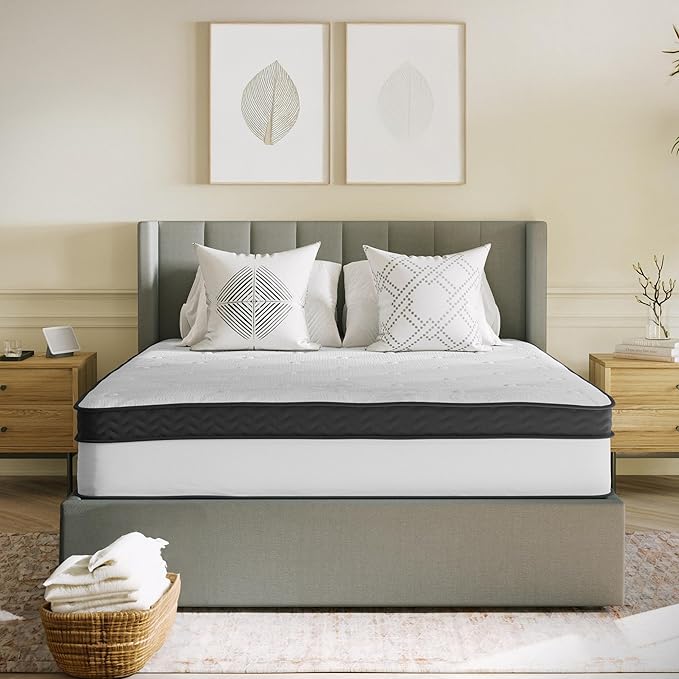 Flash Furniture Capri Comfortable Sleep 12" Hybrid Pocket Spring and Foam Mattress in a Box, Foam Pocket Spring Hybrid Mattress for Pressure Relief, Queen