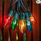 Minetom C9 Multicolor Christmas String Lights, 25FT 25 Blubs Bright & Warm Outdoor Christmas Lights, Long Life C9 String Lights for Tree Patio Gazebo Wreath, Multicolor Green Wire