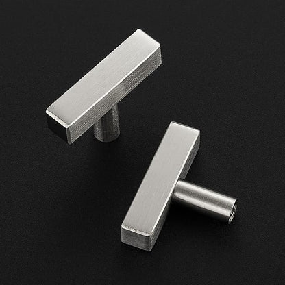 25 Pack Silver Cabinet Knobs - Sqaure Bar Cabinet Pulls Brushed Nickel Knobs for Kitchen Cabinet Drawer Stainless Steel Dresser Knobs for Cabinet Hardware 2in Length Single Hole