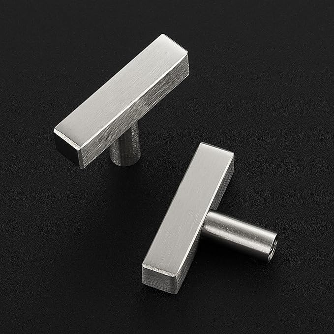 30 Pack Silver Cabinet Knobs - Sqaure Bar Cabinet Pulls Brushed Nickel Knobs for Kitchen Cabinet Drawer Stainless Steel Dresser Knobs for Cabinet Hardware 2in Length Single Hole