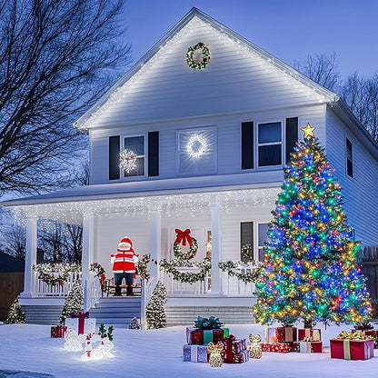 JMEXSUSS 200 LED Christmas String Lights Outdoor Waterproof, 66ft Color Changing String Lights Plug in, Cool White & Multicolor Christmas Lights for Trees Yard Wedding Xmas Party Decorations
