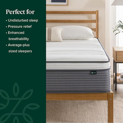 ZINUS 12 Inch True Support Hybrid Mattress [New Version], King, Fiberglass Free, Medium Feel, Motion Isolation, Certified Safe Foams & Fabric, Mattress in A Box