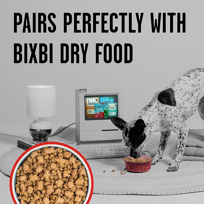BIXBI Rawbble Freeze Dried Dog Food, Beef Recipe, 12 oz - 98% Meat and Organs, No Fillers - Pantry-Friendly Raw Dog Food for Meal, Treat or Food Topper - USA Made in Small Batches-Mewly Pet