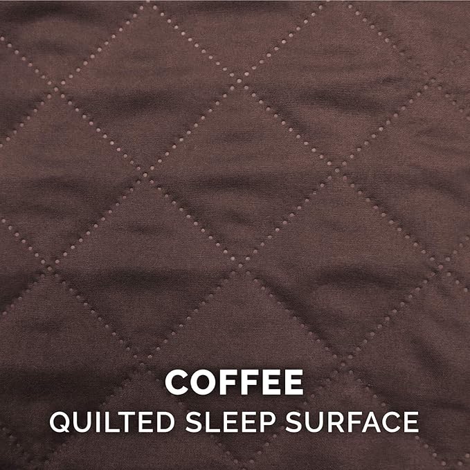 Furhaven Pillow Dog Bed for Large/Medium Dogs w/ Removable Bolsters & Washable Cover - Quilted Sofa - Coffee, Large-Mewly Pet