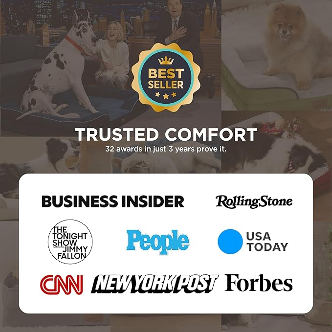 Bedsure Orthopedic Dog Beds Large Sized Dog - Washable Large Dog Cat Bed Waterproof, Comfort Dogs Couch Sofa with Washable Removable Cover, Pet Bed with Nonskid Bottom, Brown, 35"-Mewly Pet