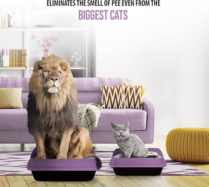 Skoon All Natural Cat Litter (2 Bags) - Lavender - Lightweight, Low Tracking, Non-Clumping Diatom Pebbles Absorb, Lock, and Seal Waste for Best Odor Control-Mewly Pet