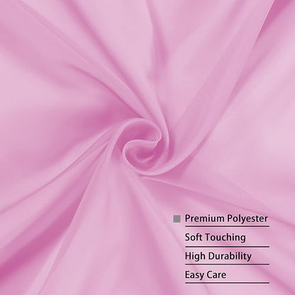 OWENIE Pink Sheer Curtains 96 Inch Length, Elegant Sheer Curtains for Bedroom, Window Voile Sheer Curtain Panels/Drapes/Treatment for Living Room, 2Pcs, Each 42" W x 96" L