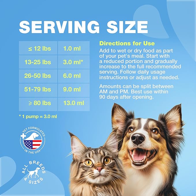 Fish Oil for Dogs and Cats - Skin and Coat Support Supplement for Pets - Omega 3 6 9 Fatty Acids - Itchy Skin, Shedding, Immunity, Joint - EPA DHA - Wild Caught Salmon and Pollock Food Topper-Mewly Pet