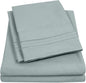 Sweet Home Collection Twin Size Sheet Set with Built-in Sheet Straps - Deep Pocket Fitted Sheet, Flat Sheet & Pillowcases - Soft, Wrinkle-Free, Secure Fit - Slate