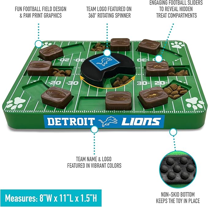 Pets First NFL Detroit Lions Puzzle Toy, Puzzle Treat Dog Toy, Interactive Dog Treat Toy, Dog Puzzle-Mewly Pet