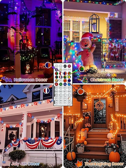 400LED Smart Color Changing Christmas Lights App Controlled, 142FT Waterproof RGB Twinkle String Light Music Sync Multiple Modes, Christmas Lights with Remote & Timer Indoor Outdoor Xmas Decorations