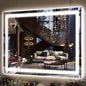 FENNIO Large Vanity Mirror with Lights，38" x 28" LED Makeup Mirror，Hollywood Mirror with 3 Color Modes & Adjustable Brightness，Vanity Mirror Square White