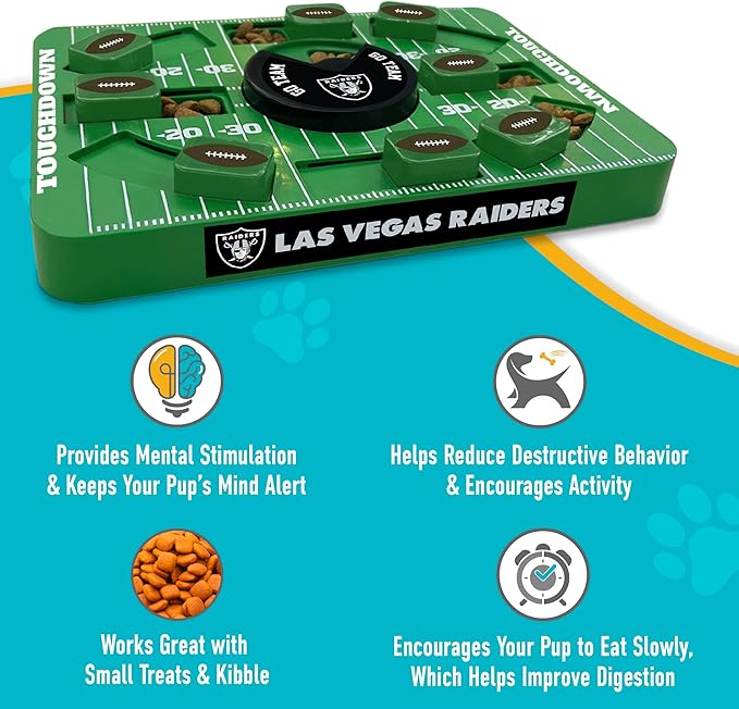Pets First NFL Las Vegas Raiders Large Puzzle Toy - New Large Size, Interactive Treat Toy, Dog Slow Feeding Puzzle-Mewly Pet