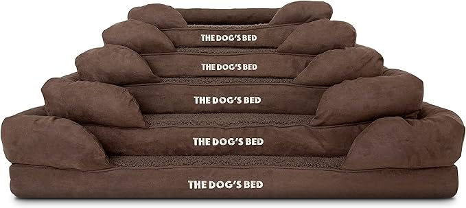The Dog’s Bed Orthopedic Dog Bed Medium Brown Plush 25.5x20, Premium Memory Foam, Pain Relief: Arthritis, Hip & Elbow Dysplasia, Post Surgery, Lameness, Veterinary Approved, Waterproof Washable Cover-Mewly Pet