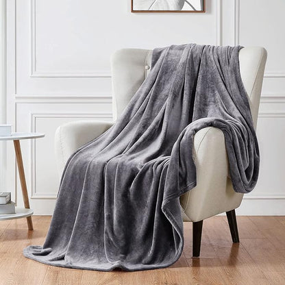 Walensee Fleece Blanket Plush Throw Fuzzy Lightweight (Throw Size 50x60 Dark Grey) Super Soft Microfiber Flannel Blankets for Couch, Bed, Sofa Ultra Luxurious Warm and Cozy for All Seasons