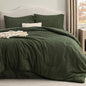 Bedsure King Size Comforter Set Dark Green - Bed in a Bag King Bedding 7 Pieces, Cationic Dyed Bed Set, Dark Green Soft Bedding for All Seasons Comforter with Sheets, Pillowcases & Shams