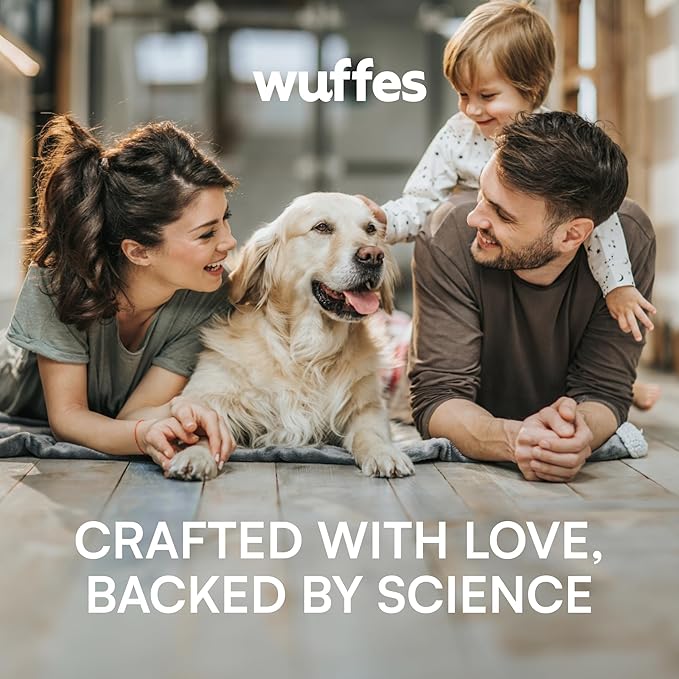 Wuffes Advanced Dog Hip and Joint Supplement with Glucosamine, Chondroitin, Omega 3, MSM, and Green Lipped Mussel, 60 Pork Flavored Chews for Small and Medium Dog Breeds-Mewly Pet