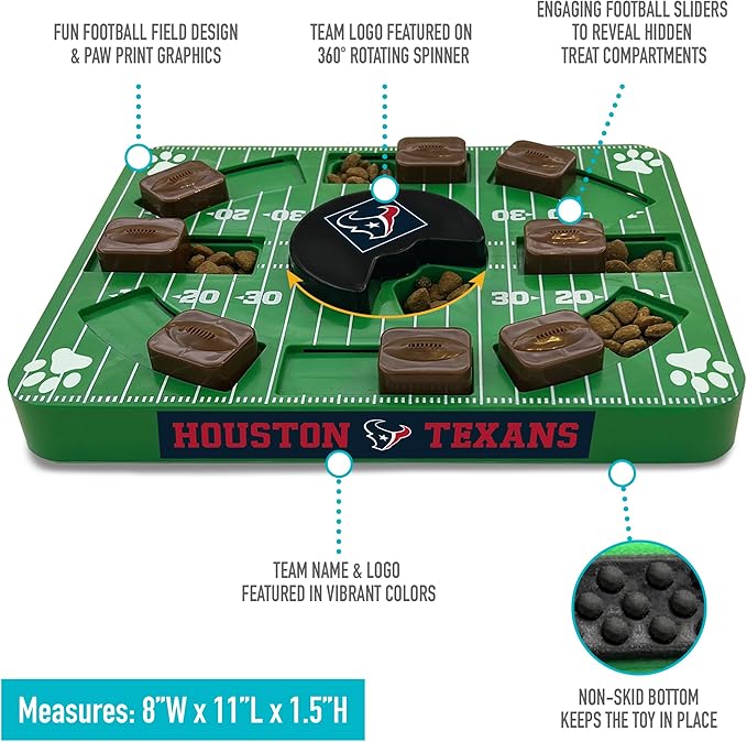 Pets First NFL Houston Texans Puzzle Toy, Puzzle Treat Dog Toy, Interactive Dog Treat Toy, Dog Puzzle-Mewly Pet