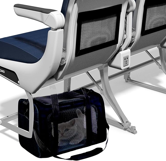 Airline Approved Soft Sided Pet Carrier for Small and Medium Dogs, Cats, and Puppies (Up to 15 lbs), Collapsible Portable Travel Bag for Dogs Cats (Black)-Mewly Pet