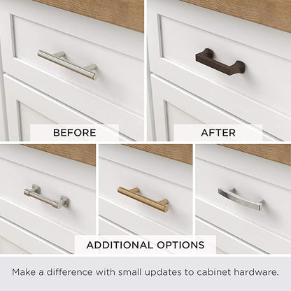 Franklin Brass Pierce (10-Pack) Cabinet Handles 5-1/16' Hole Center Heirloom Silver Kitchen Drawer Pulls Dresser, Furniture Hardware P29616K-904-B