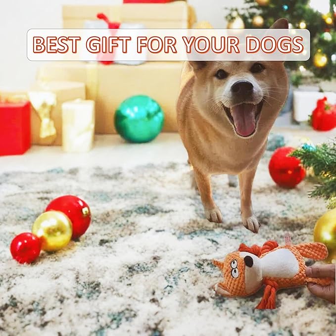 Nana Petit Fox Squeaky Dog Toys for Small & Medium Dogs – Plush Chew Toy, Interactive Puppy Teething Toys for Aggressive Chewers, Cute Stuffed Animal for Play, Training & Indoor Fun-Mewly Pet