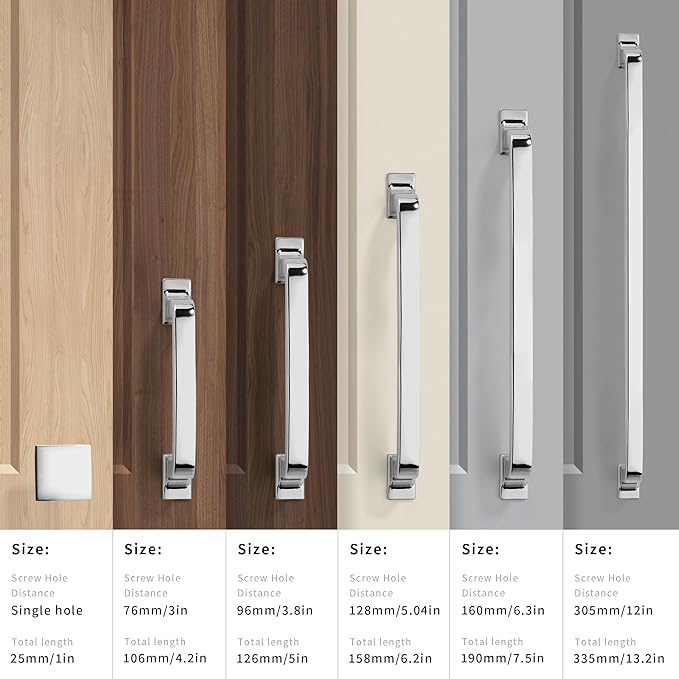 khtumeware 6 Pack 5 Inch Kitchen Cabinet Handles Polished Chrome Cabinet Pulls Drawer Pulls Kitchen Cabinet Hardware Kitchen Handles for Cabinets Cupboard Handles Drawer Handles