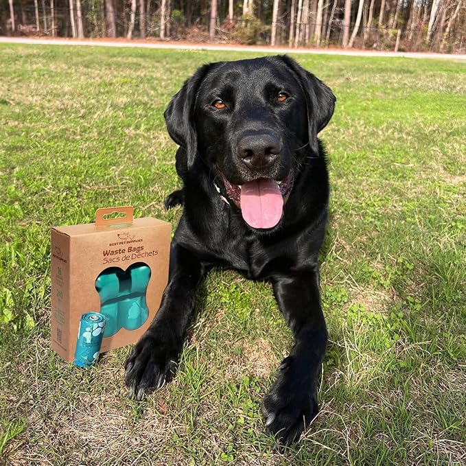 Best Pet Supplies Dog Poop Bags (240 Bags) for Waste Refuse Cleanup, Doggy Roll Replacements for Outdoor Puppy Walking and Travel, Leak Proof and Tear Resistant, Thick Plastic - Turquoise-Mewly Pet