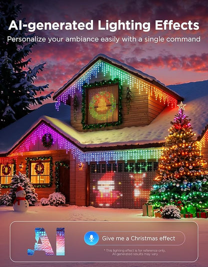 Govee Christmas Lights 2, RGBWIC 164FT 500LEDs String Lights for Holiday Decor, Smart Indoor Outdoor LED Decoration with Shape Mapping Function, 130+ Scene Modes, APP Control, Green Wire